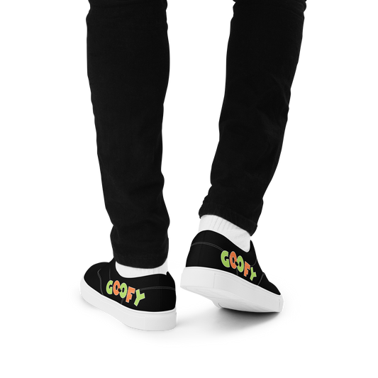 "Goofy" Men’s Lace-up Canvas Shoes in Black