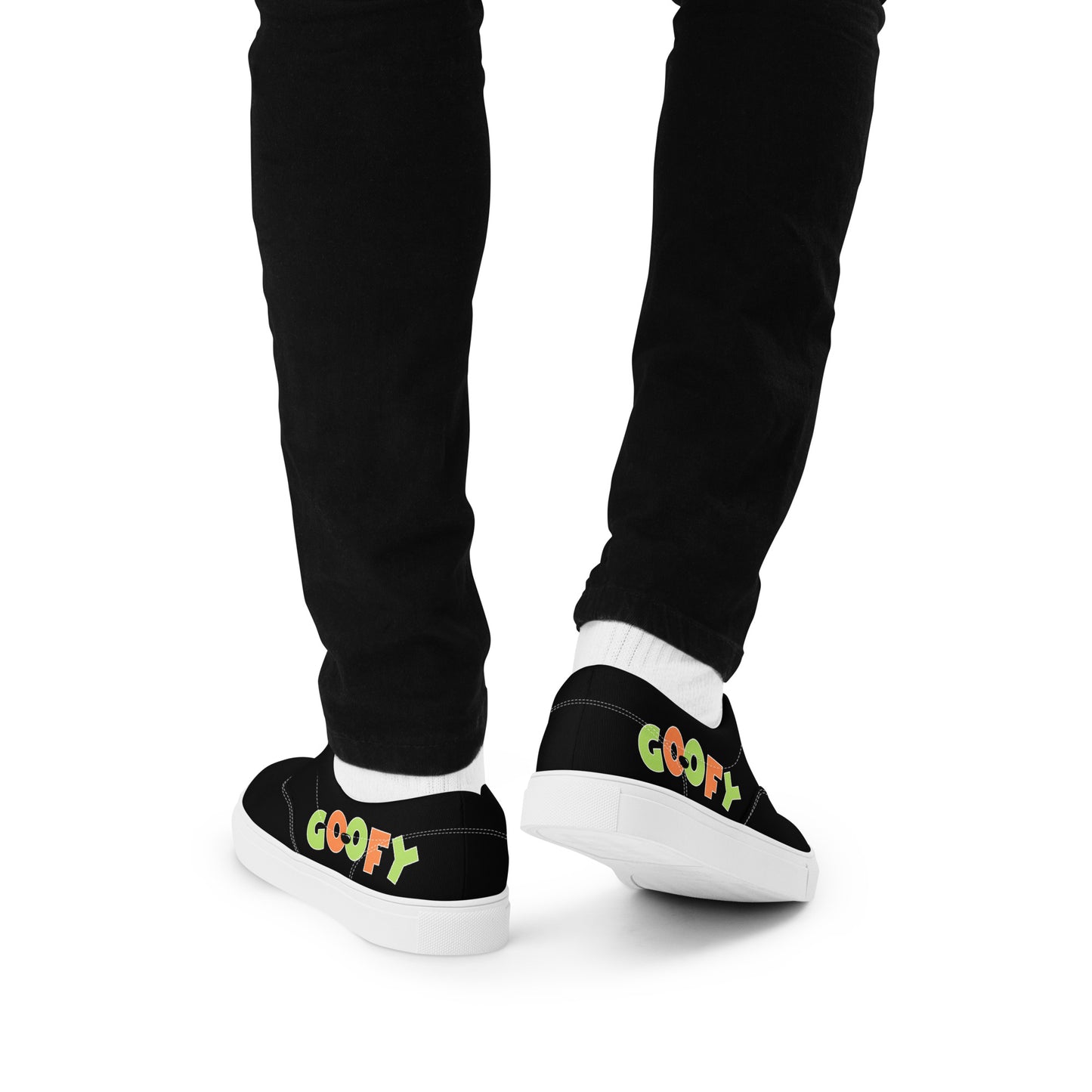 "Goofy" Men’s Lace-up Canvas Shoes in Black