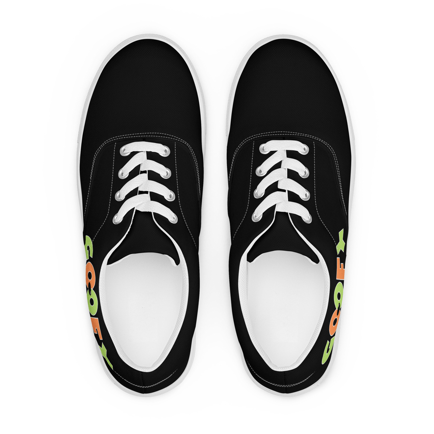 "Goofy" Men’s Lace-up Canvas Shoes in Black