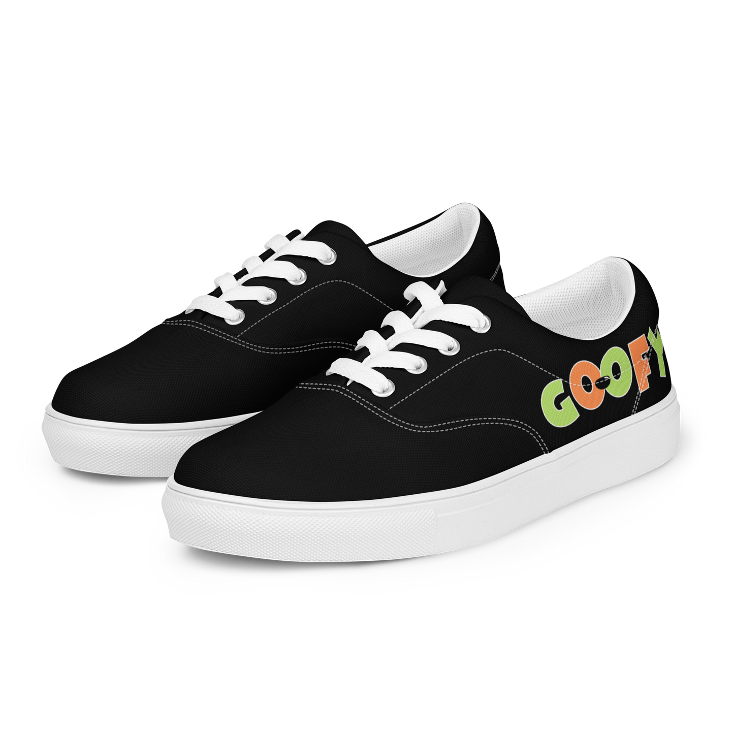 "Goofy" Men’s Lace-up Canvas Shoes in Black