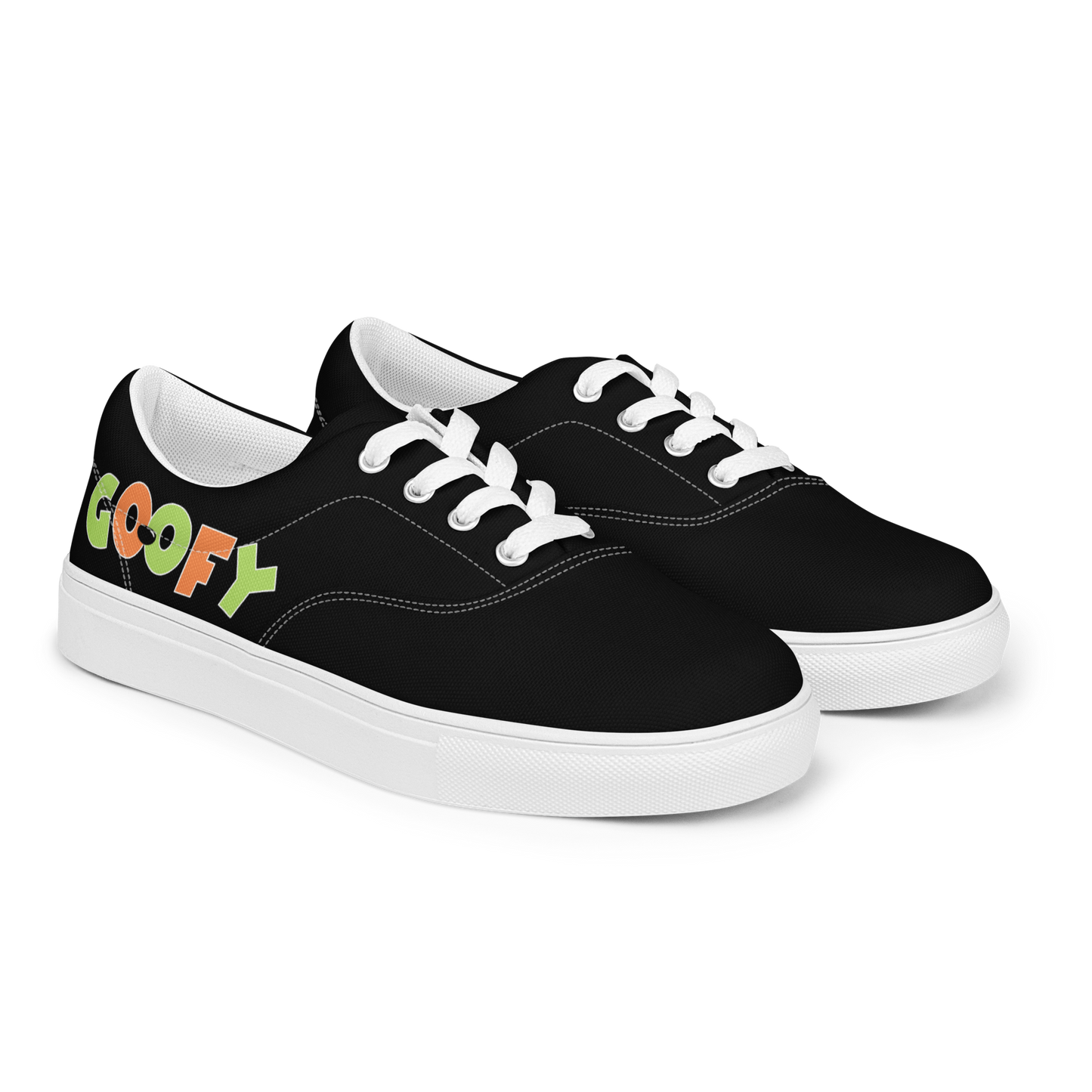 "Goofy" Men’s Lace-up Canvas Shoes in Black